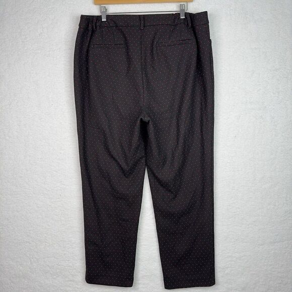 Talbots High Waist Tapered Ankle Pants Plus Sz 18W Black Red Polka Dots Stretch - Picture 9 of 12
